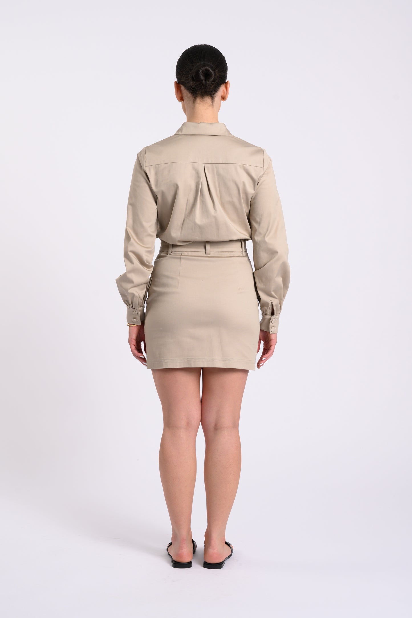 SHIRT DRESS WITH POCKETS BEIJE