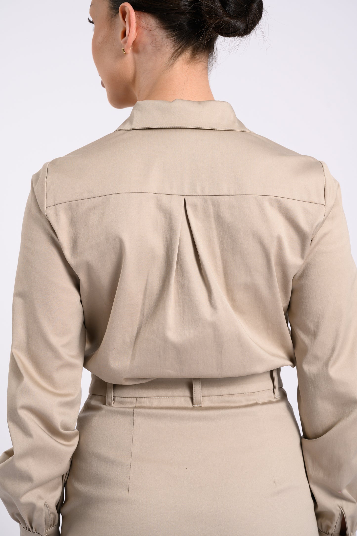 SHIRT DRESS WITH POCKETS BEIJE