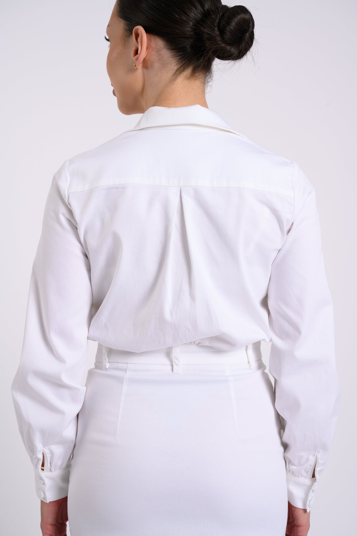 SHIRT DRESS WITH POCKETS WHITE