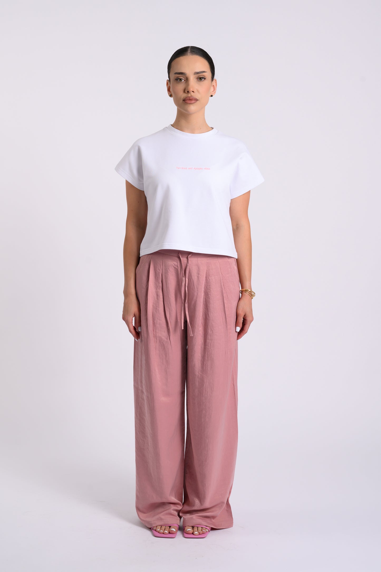 PINK EMBROIDERED TEE