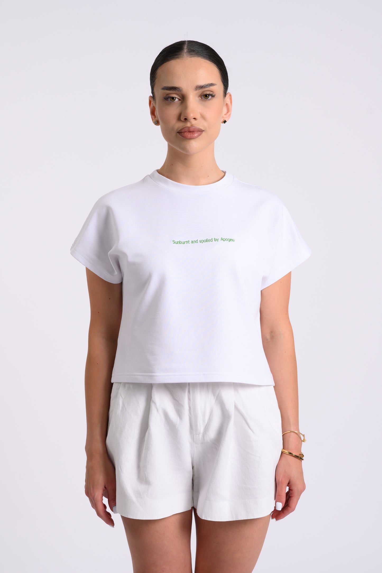 GREEN EMBROIDERED TEE