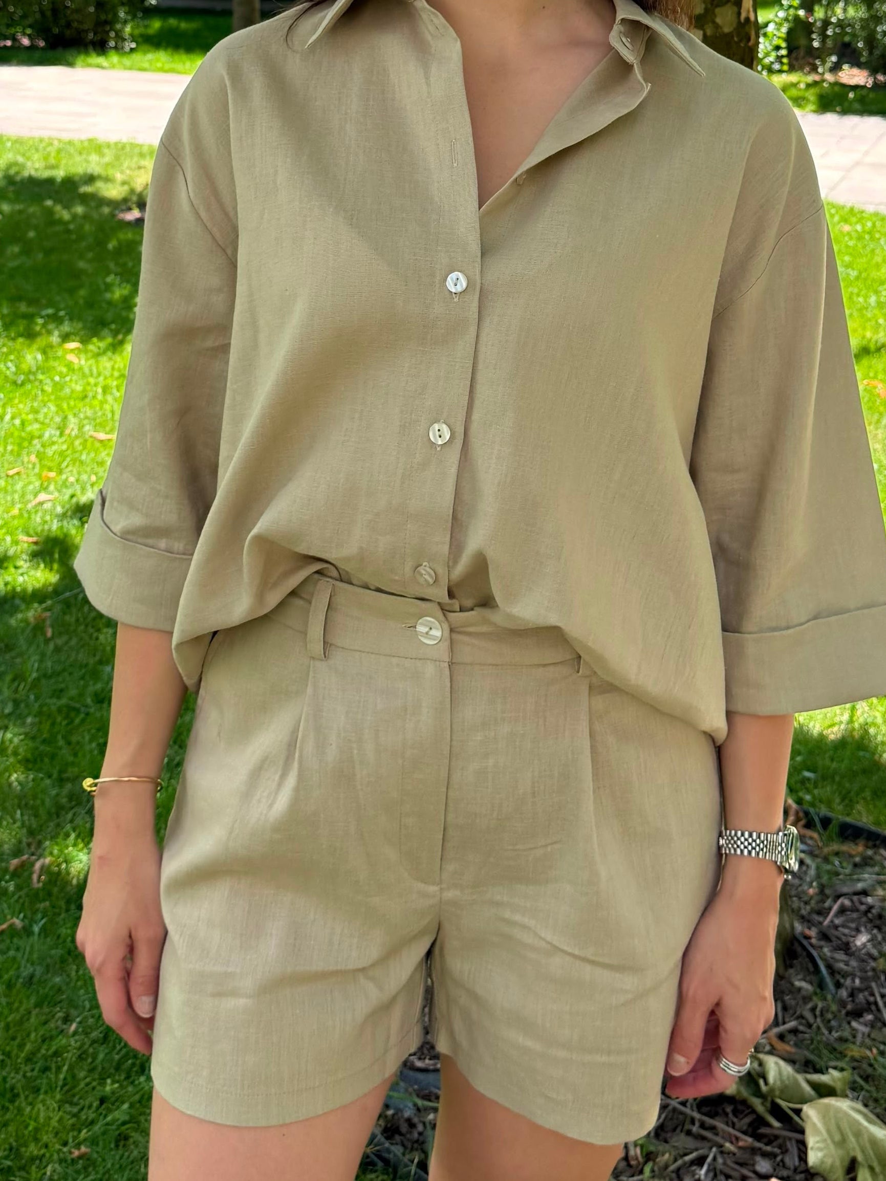 BEIGE LINEN SHIRT