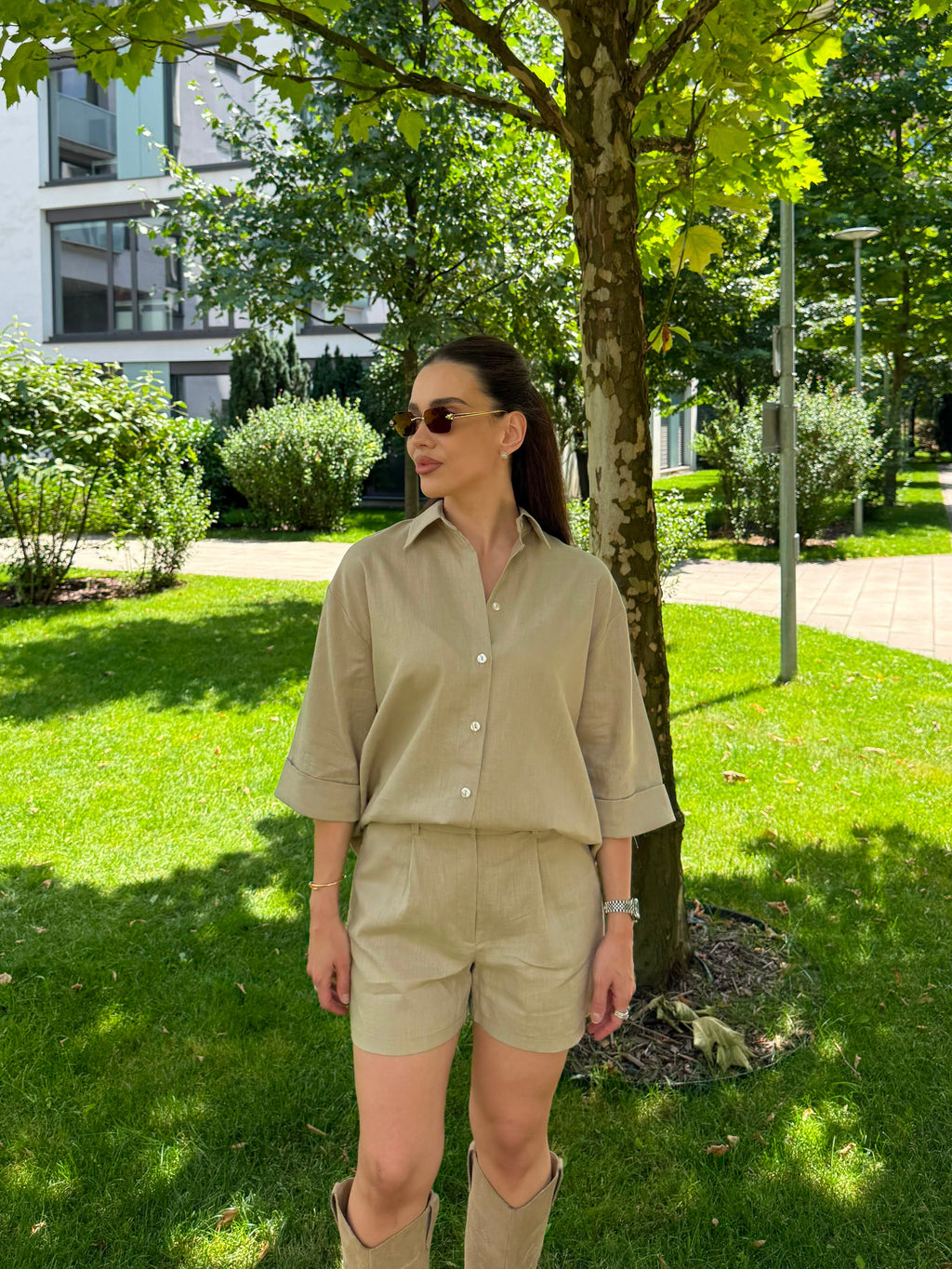 BEIGE LINEN SHIRT