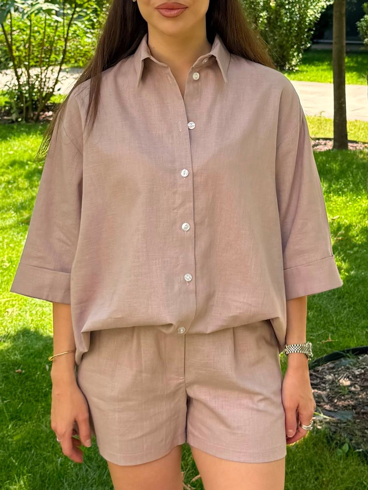 BLUSH LINEN SHIRT