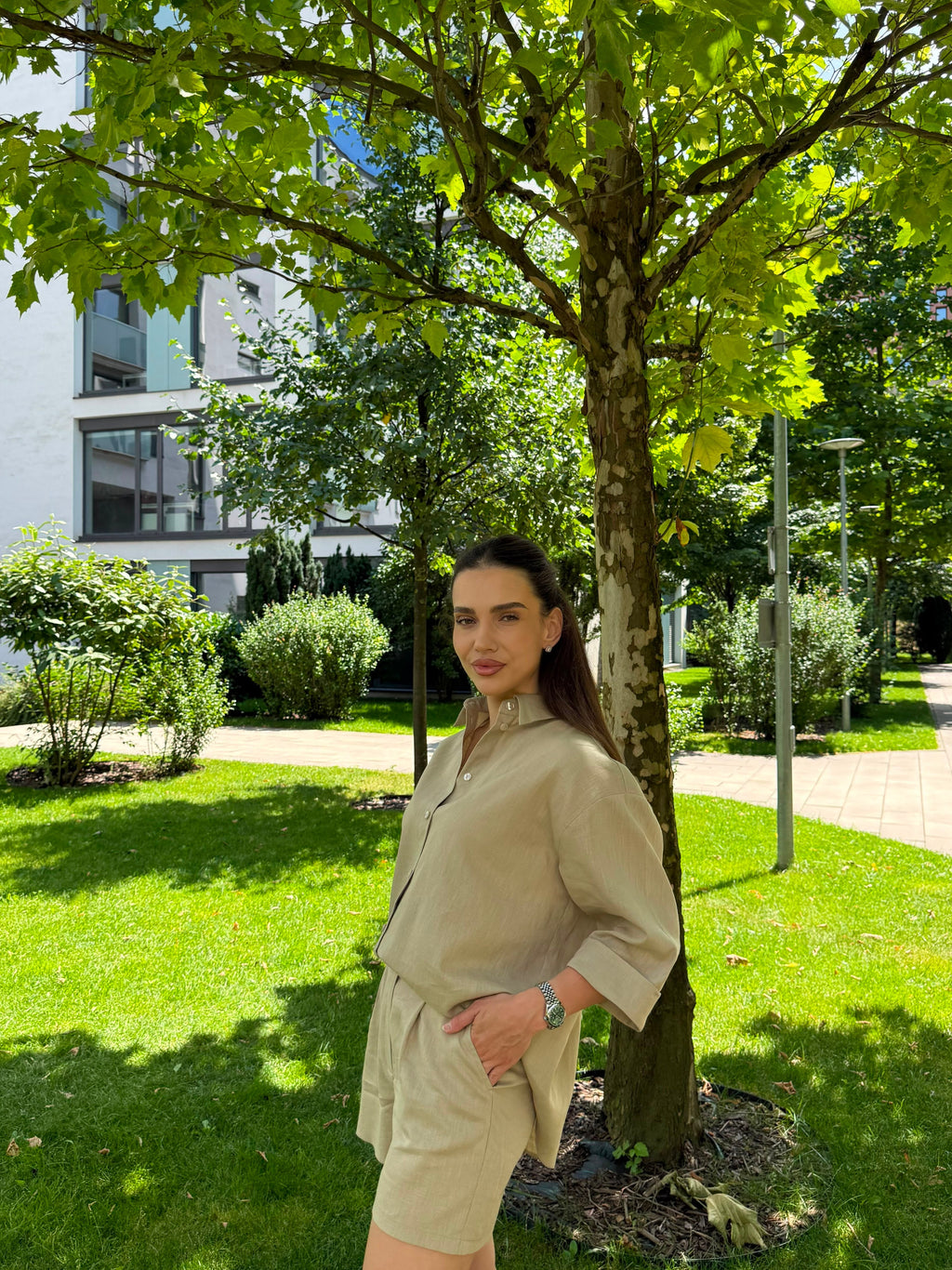 BEIGE LINEN SHIRT