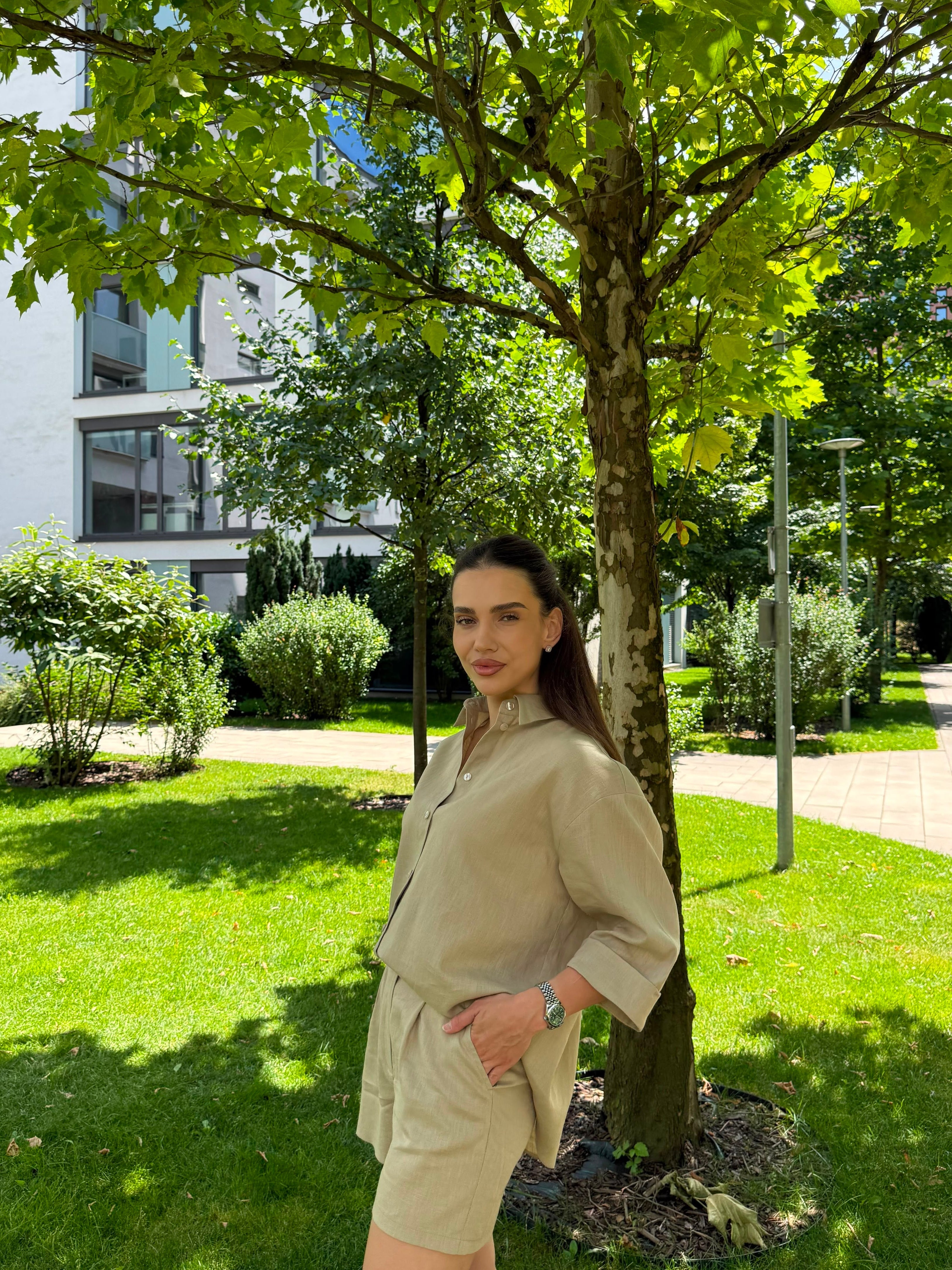 BEIGE LINEN SHIRT