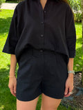 NAVY BLUE LINEN SHORTS