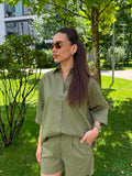 GREEN LINEN SHIRT