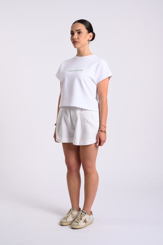 GREEN EMBROIDERED TEE